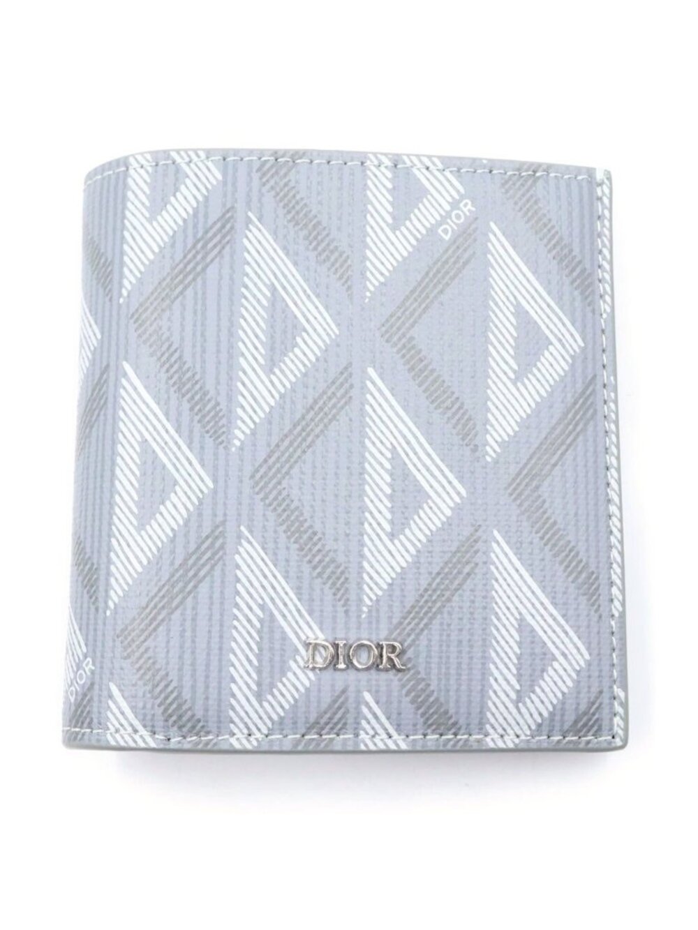 Dior CD Diamond Canvas Trifold Wallet Gray